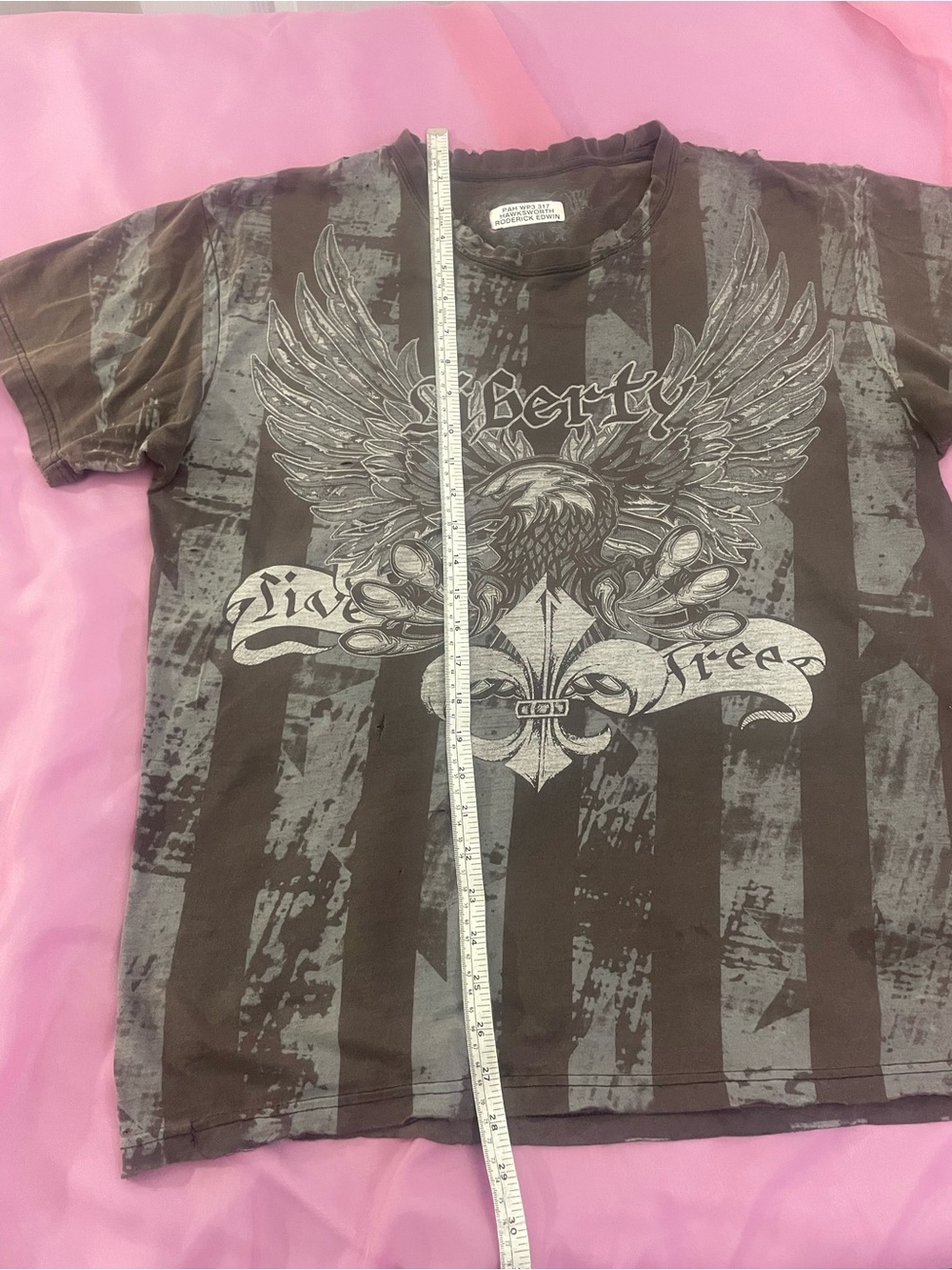 Liberty Men's Olive and Gray Graphic Eagle Tee - Picture 3 of 5